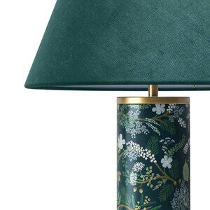 Rifle Paper Co. x Target Floral Lamp w/ Empire Velvet Shade, Juniper Forest NWT